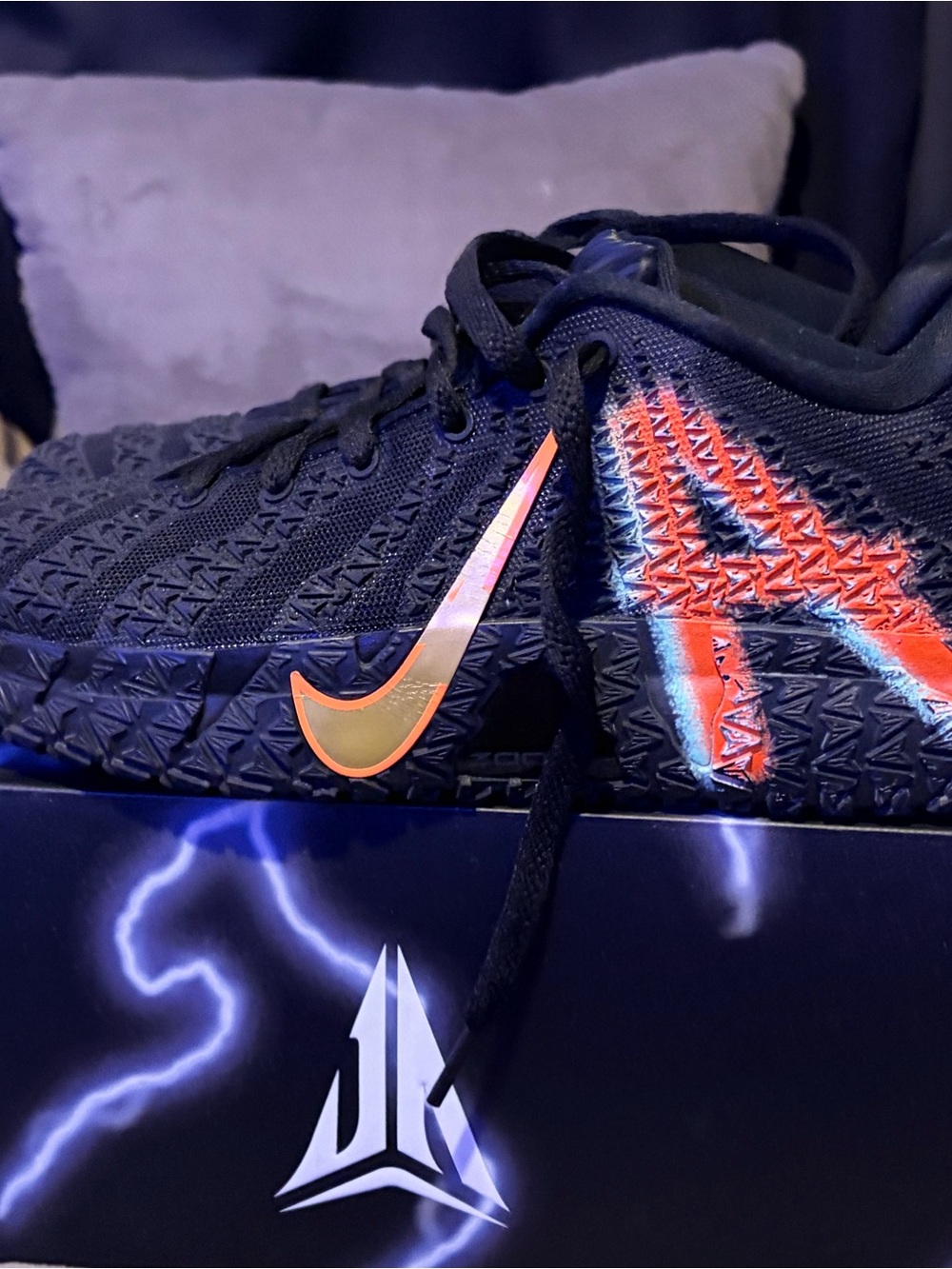 Nike Ja 3' Black Sneakers with Orange Swoosh